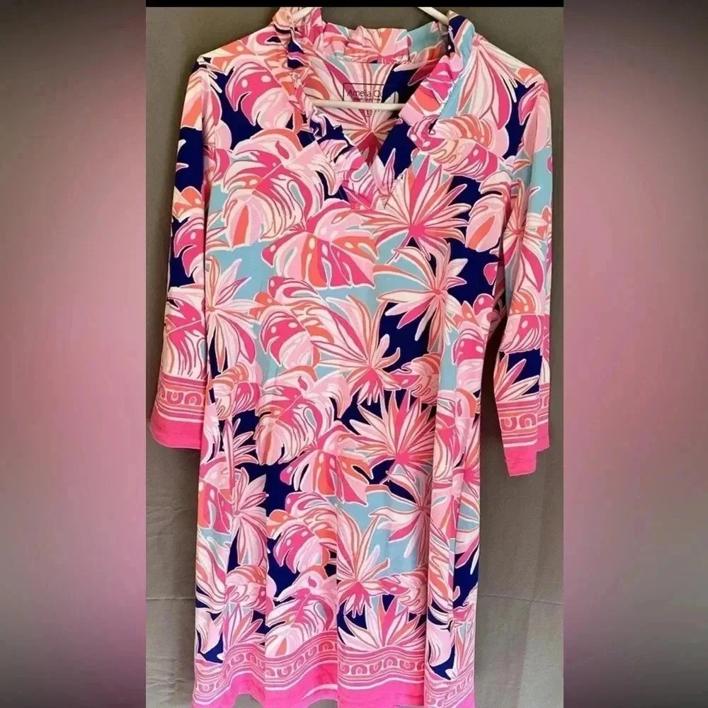 Amelia Quin Dress Colorful Size Large MINT CONDITION Beautiful